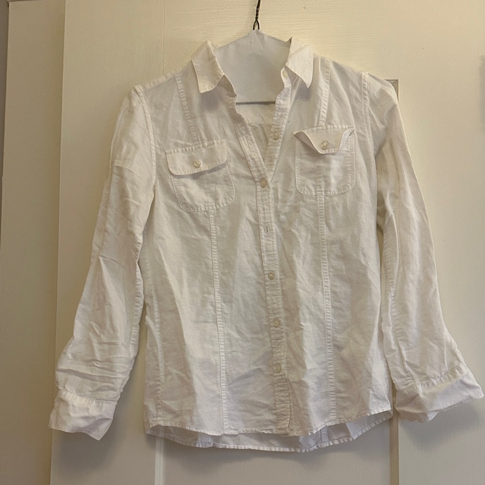 Banana Republic Cream Collared Shirt